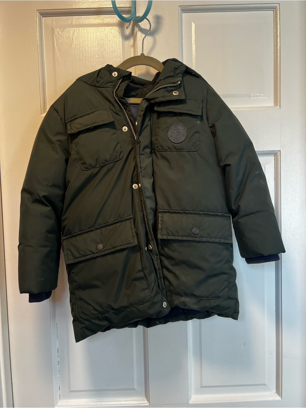 Jacadi Dark Green Hooded Puffer Coat for Kids